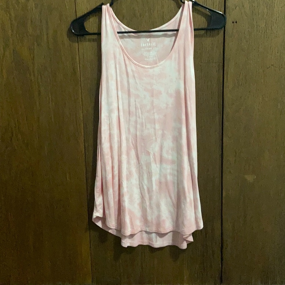 American Eagle Pink and White Tank Top